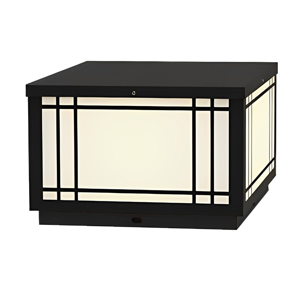 Stainless Steel Retro Grilles Waterproof LED 3 Step Dimming Solar Fence, lighting fixture, detail angle 11, Tianguang Select