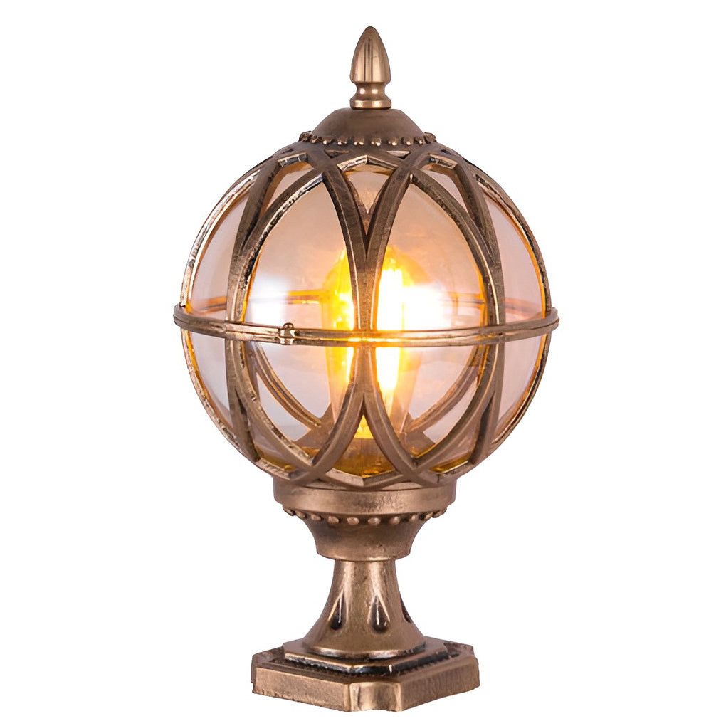 Round Glass E26 Waterproof European Post Caps Lights