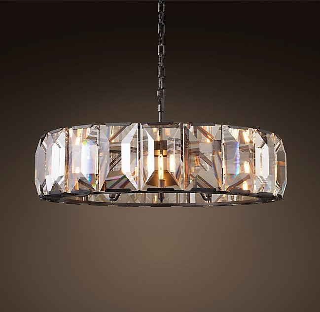 American-style 10 Lights Square Crystal Chandelier