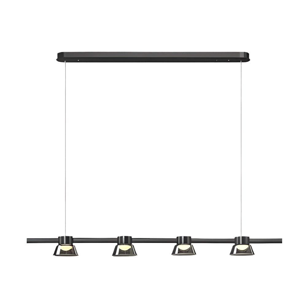 Ring LED with Smoke Gray Glass Chandelier
