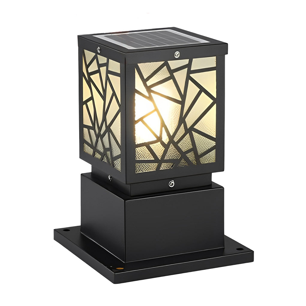 Retro LED Waterproof Black Contemporary Solar Path Lights Exterior Lawn Light, Outdoor Wall Light, detail 7
