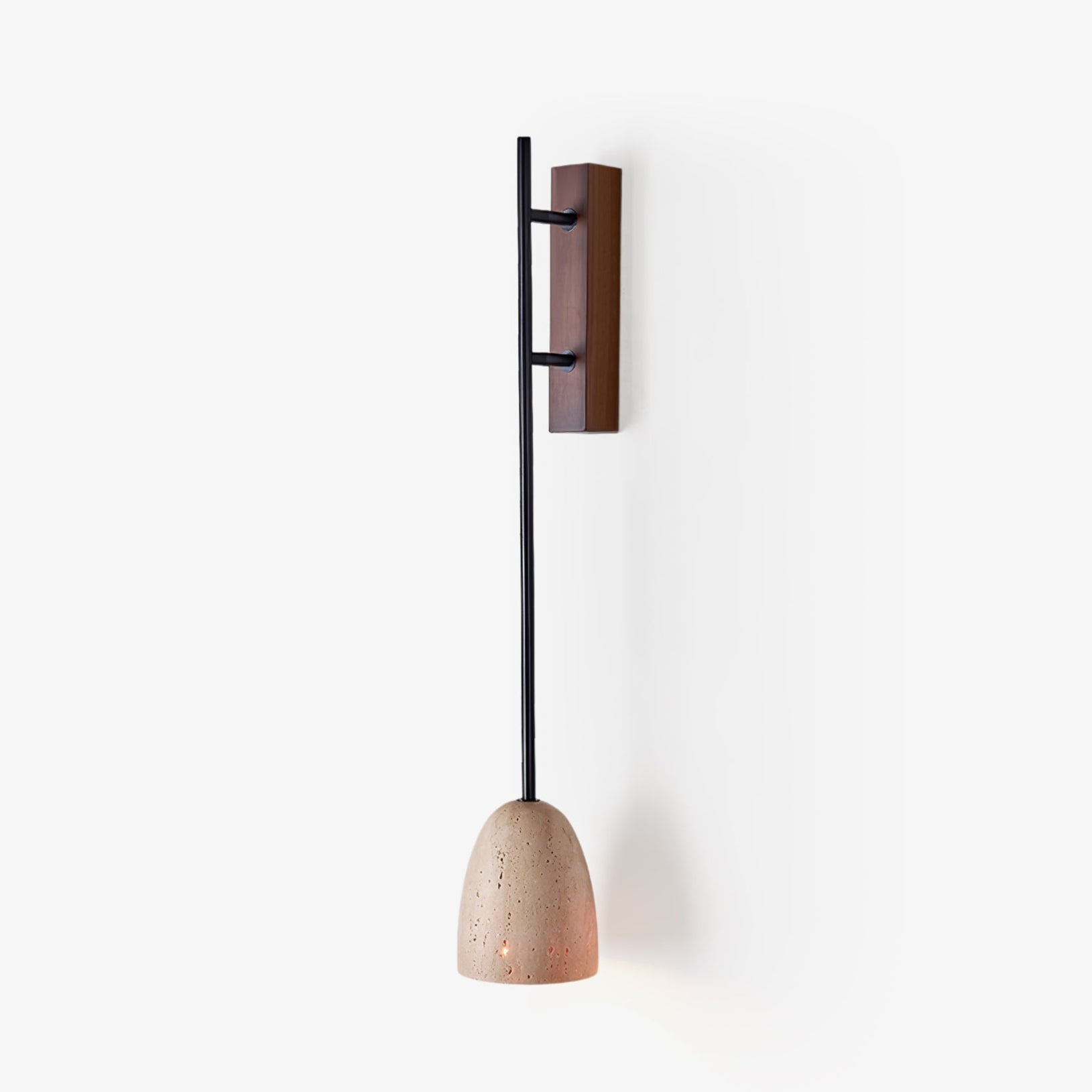 travertine lighting fixture shown as a main product image for hospitality spaces