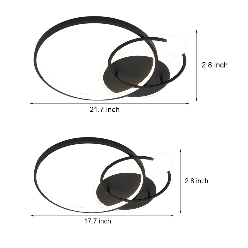 Multi-circle LED Flush Ceiling Light Gold/Balck/White