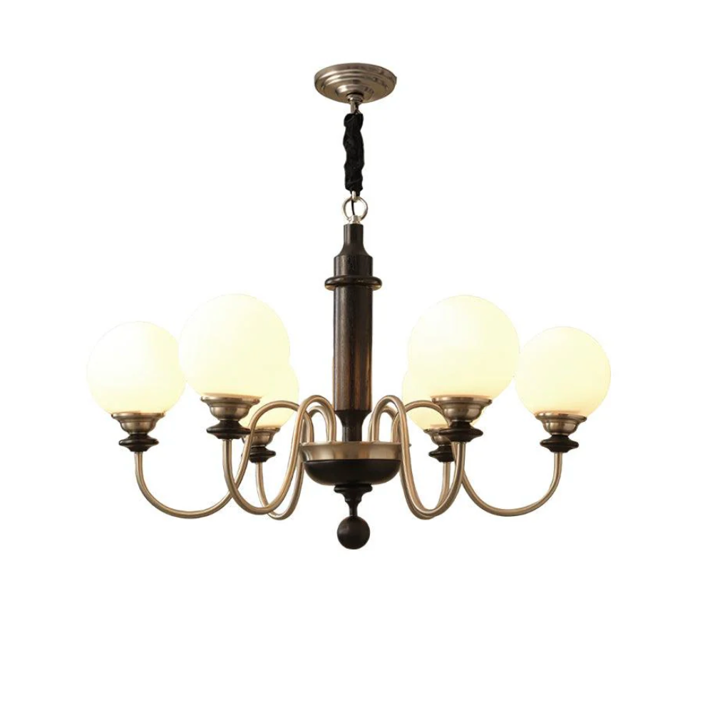 Colonial Grace Wood Glass Chandelier | Tianguang Select