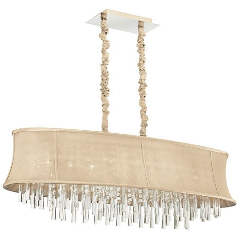 Crystal Eight-Light Polished Chrome Pendant Light