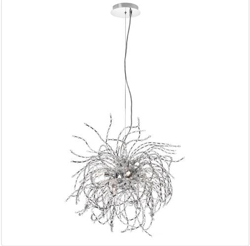 Chrome Six-Light Crystal Chandelier