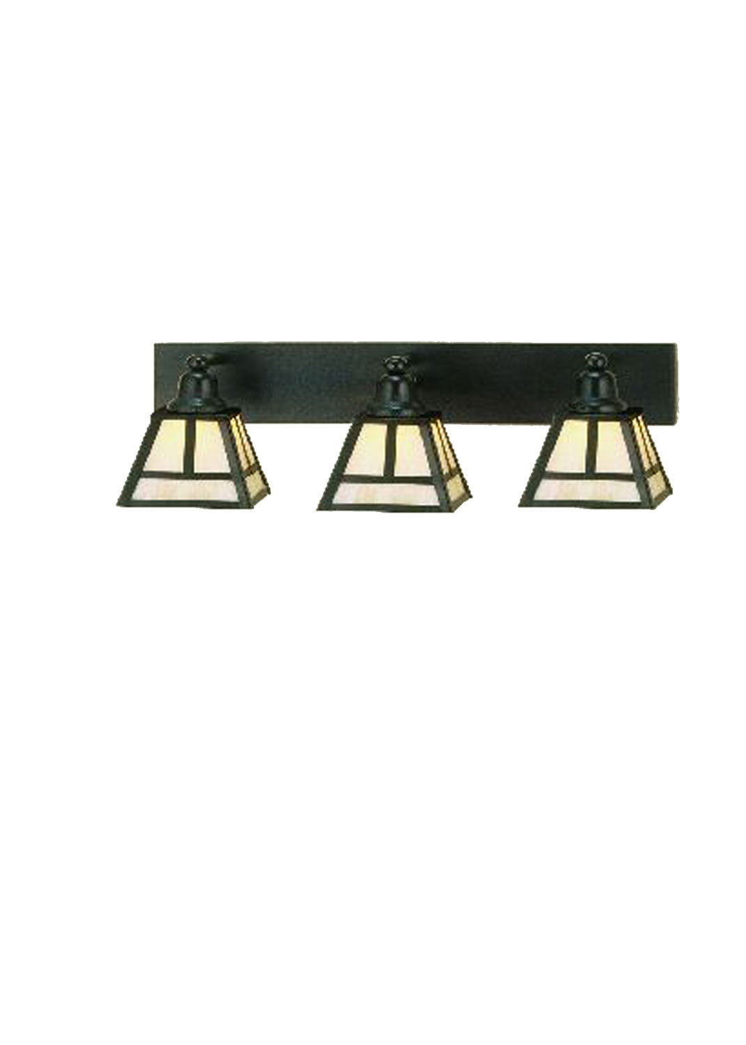 3-Light 3-Light 10.00" Rust Wall Sconce front view