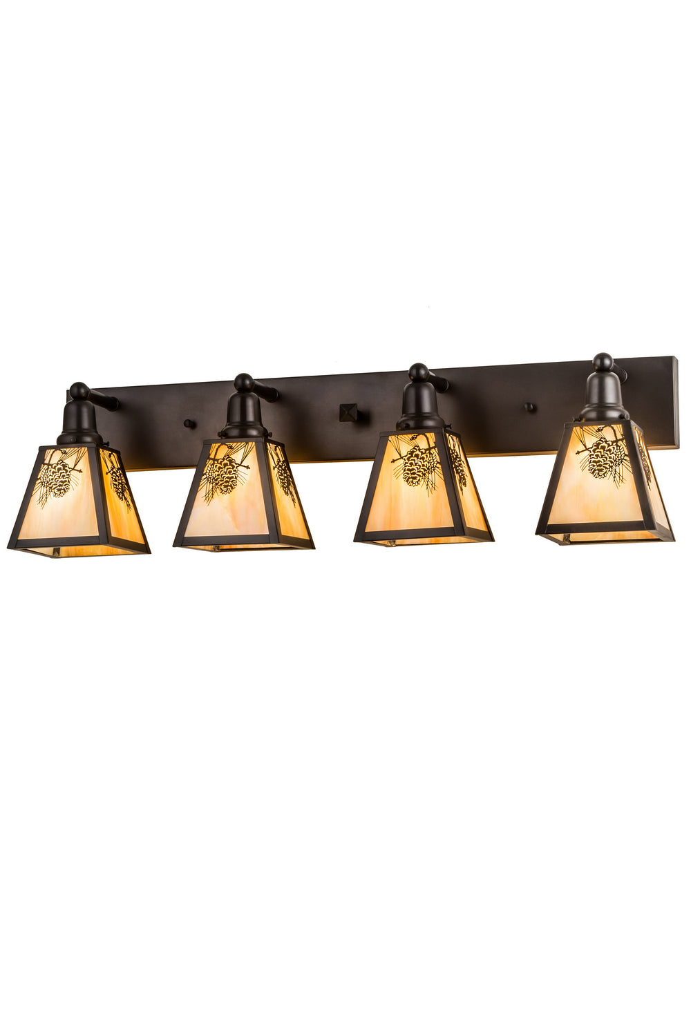 Winter Pine 36 Inch 4-Light 10.00" Craftsman Brown Wall Sconce front view