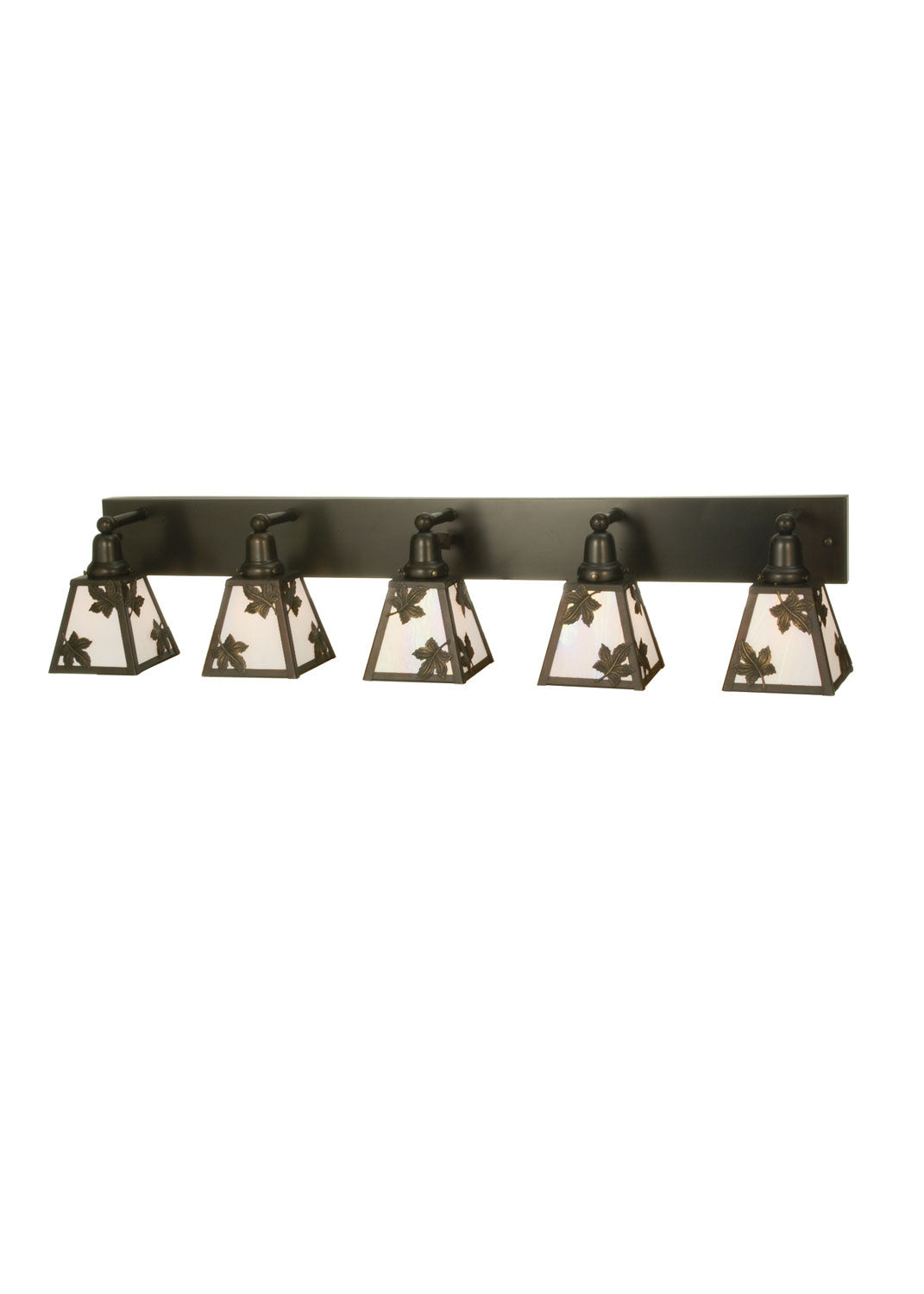 Maple Leaf 48 Inch 5-Light 10.00" Craftsman Brown Wall Sconce front view