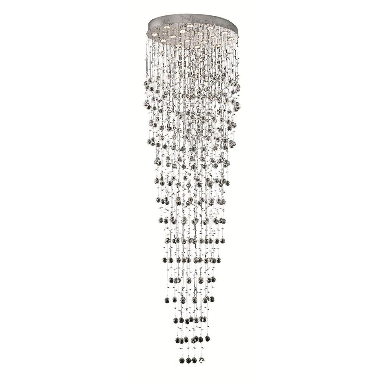 Galaxy Chrome Sixteen-Light 22.5-Inch Semi Flush Mount