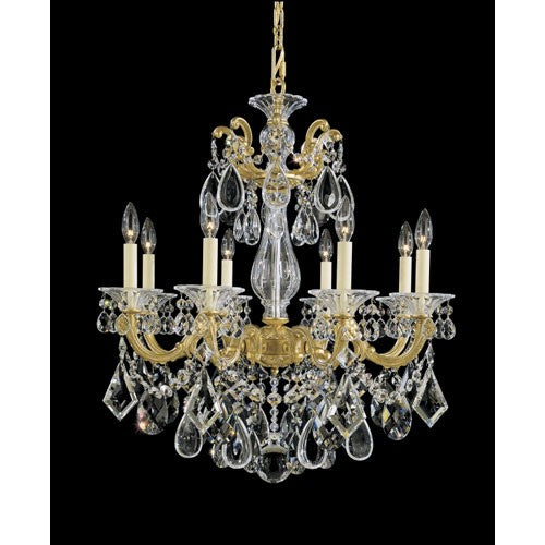 La Scala Heirloom Gold Eight-Light Clear 25W Chandelier