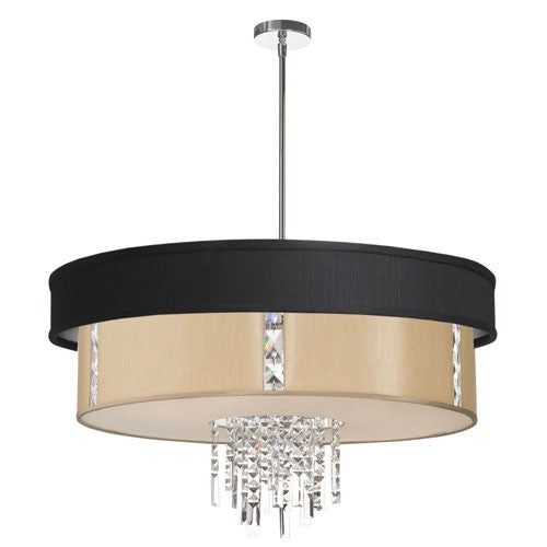 Four-Light Polished Chrome and Crystal Pendant W