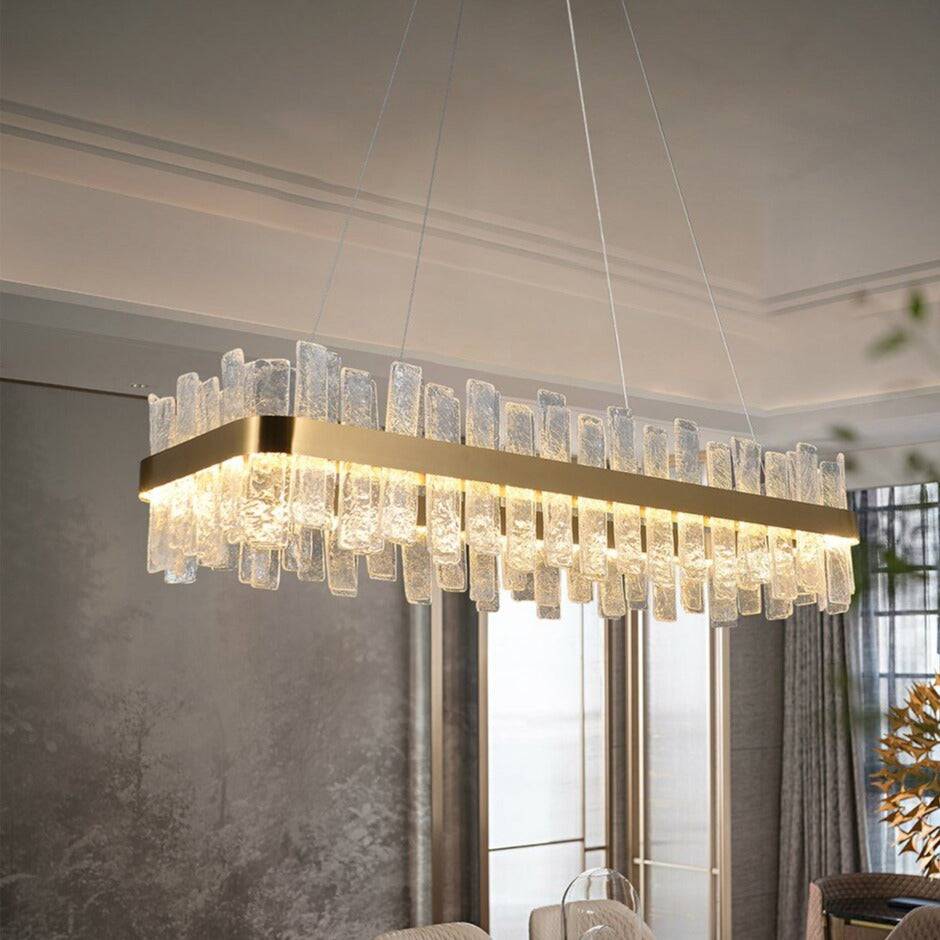 Ariano Frosted Glass Dining Room Chandelier detail view 3