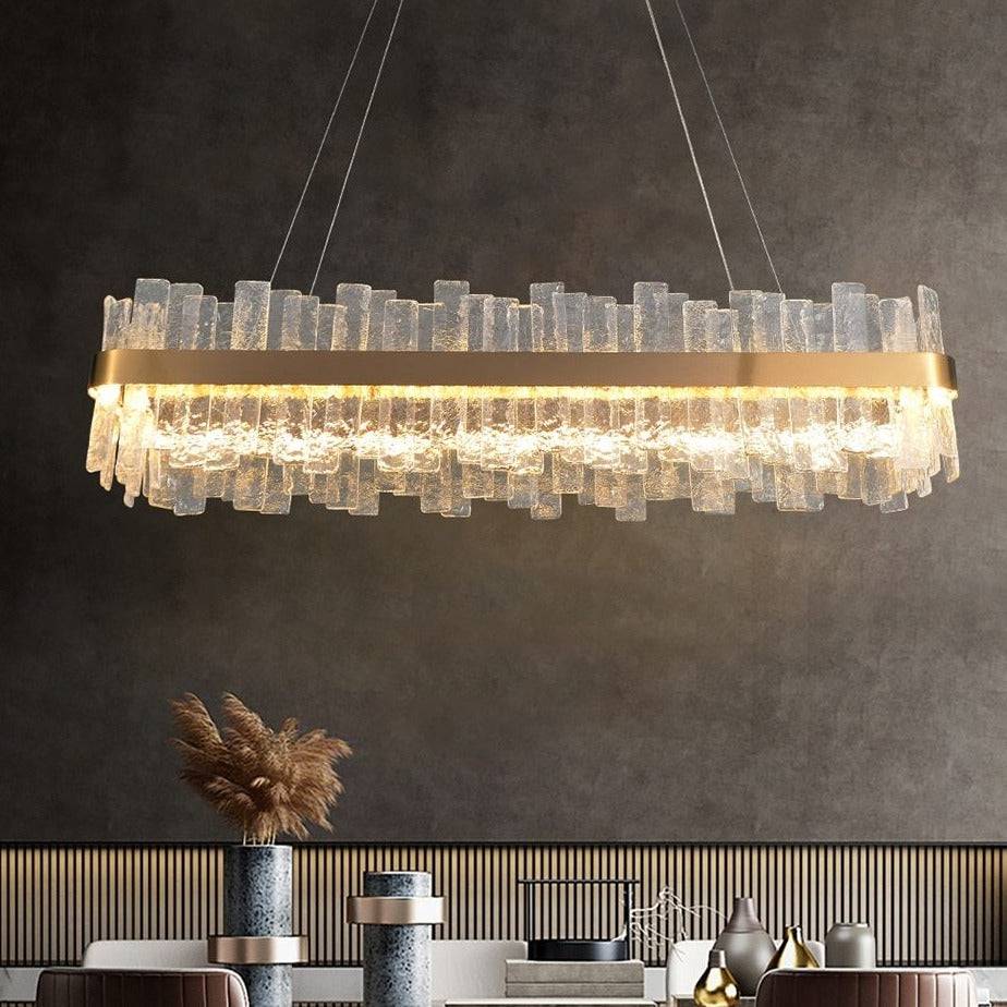 Ariano Frosted Glass Dining Room Chandelier detail view 4