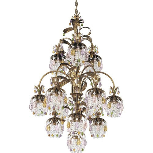 Rondelle Etruscan Gold 13-Light Soft Jewel Chandelier