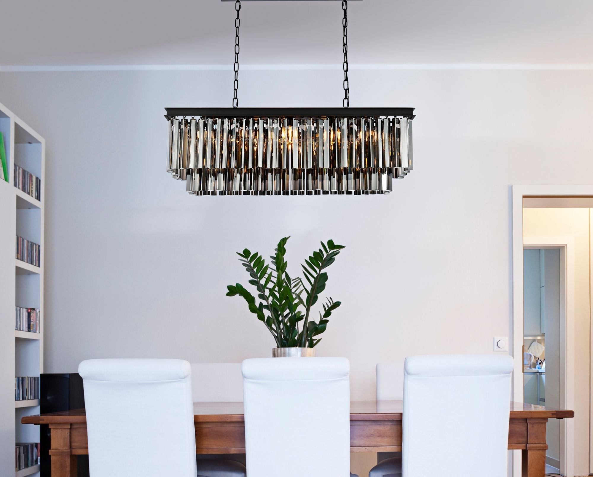 Sydney 12-Light Matte Black Chandelier (Grey)