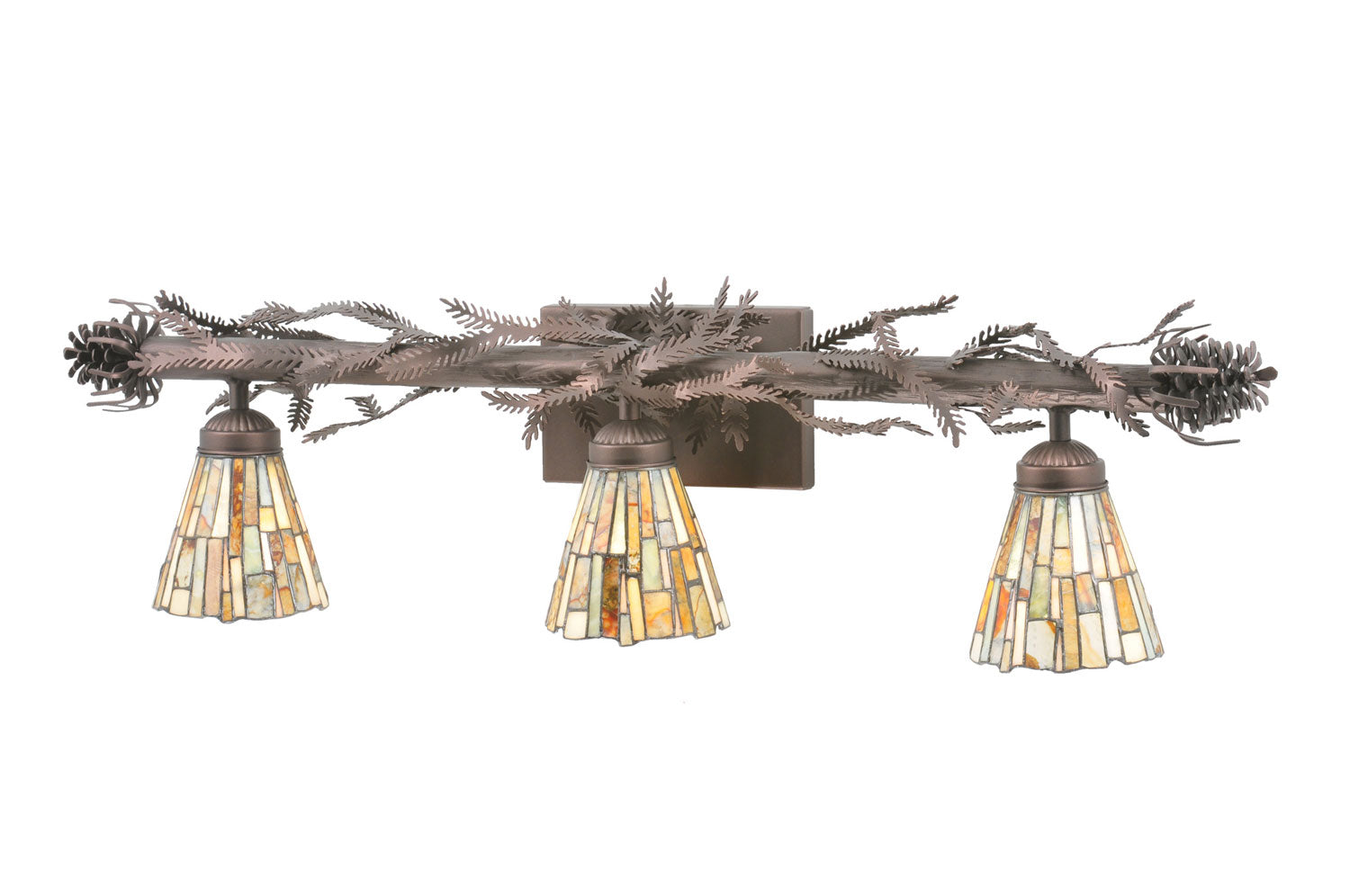Jadestone Delta 36 Inch 3-Light 9.50" Mahogany Bronze Wall Sconce front view
