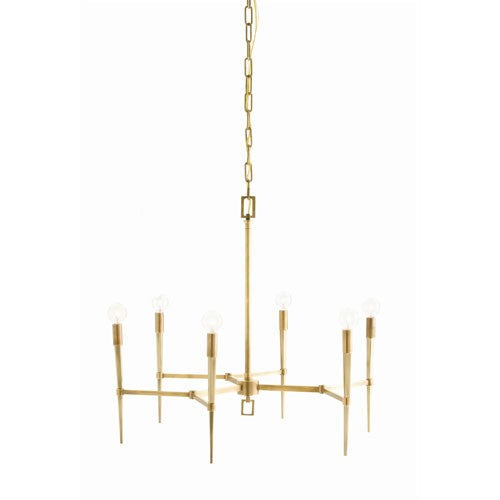 Six-Light Chandelier with Tapered Arm