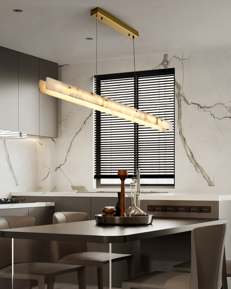 Linear Alabaster Chandelier