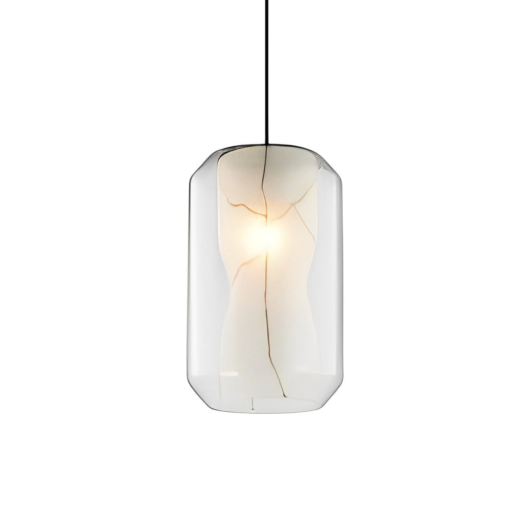 Double Glass Lampshade Metal Post-Modern Chandelier