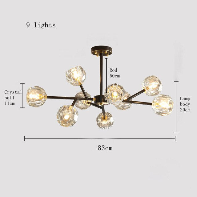 Rama Branch Chandelier, Black
