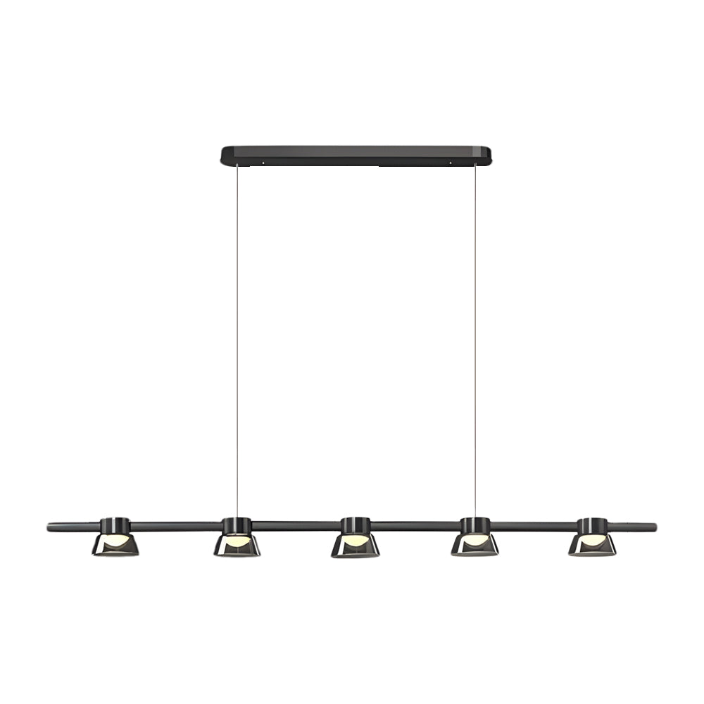 Ring LED with Smoke Gray Glass Chandelier