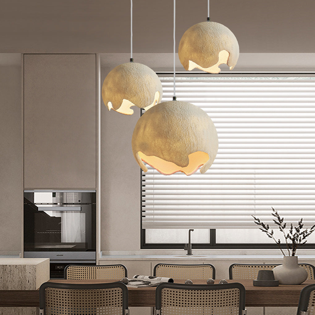 Irregular Ball Creative Ins Creamy White Chandelier