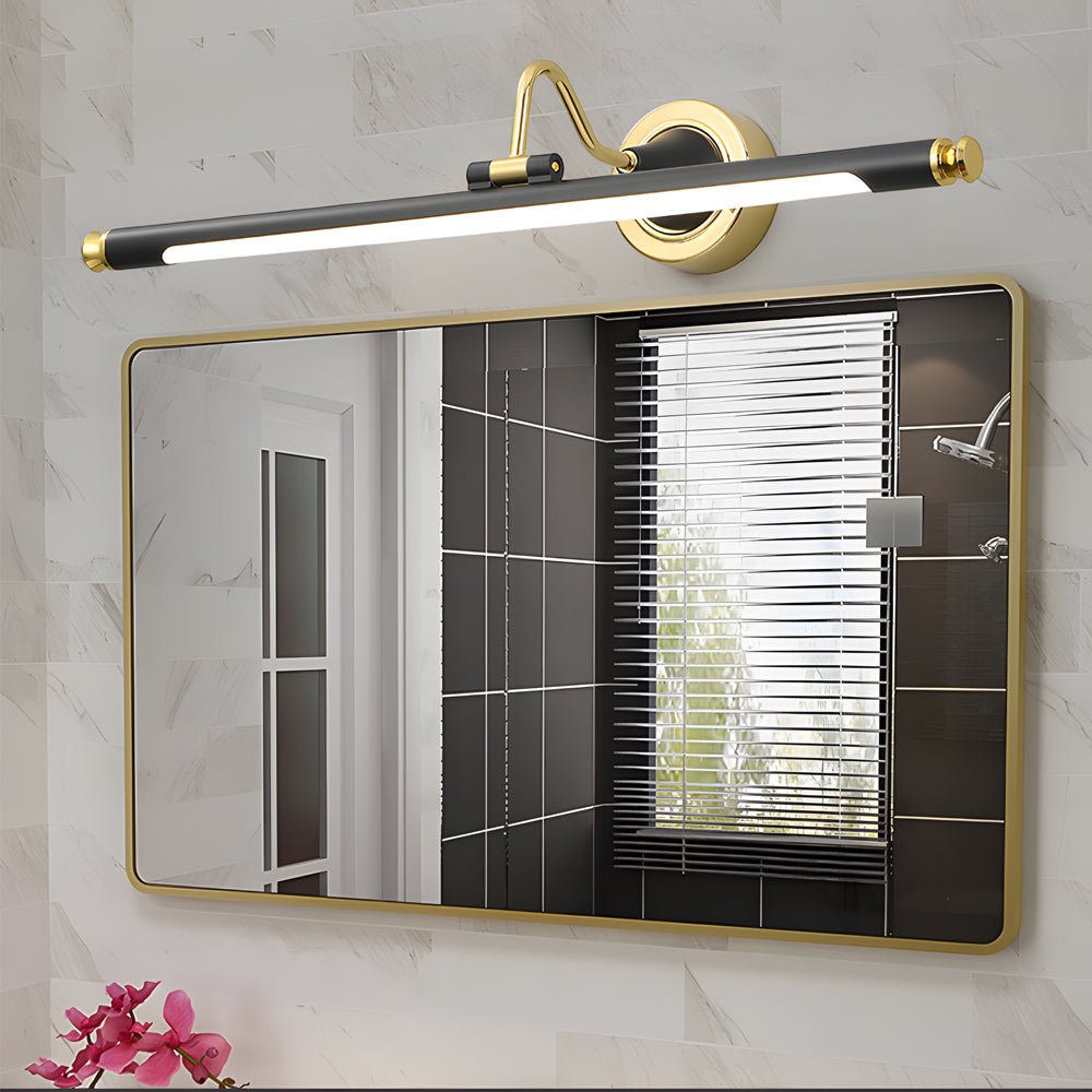 Gold and Black Rotatable Linear Vintage Vanity Light