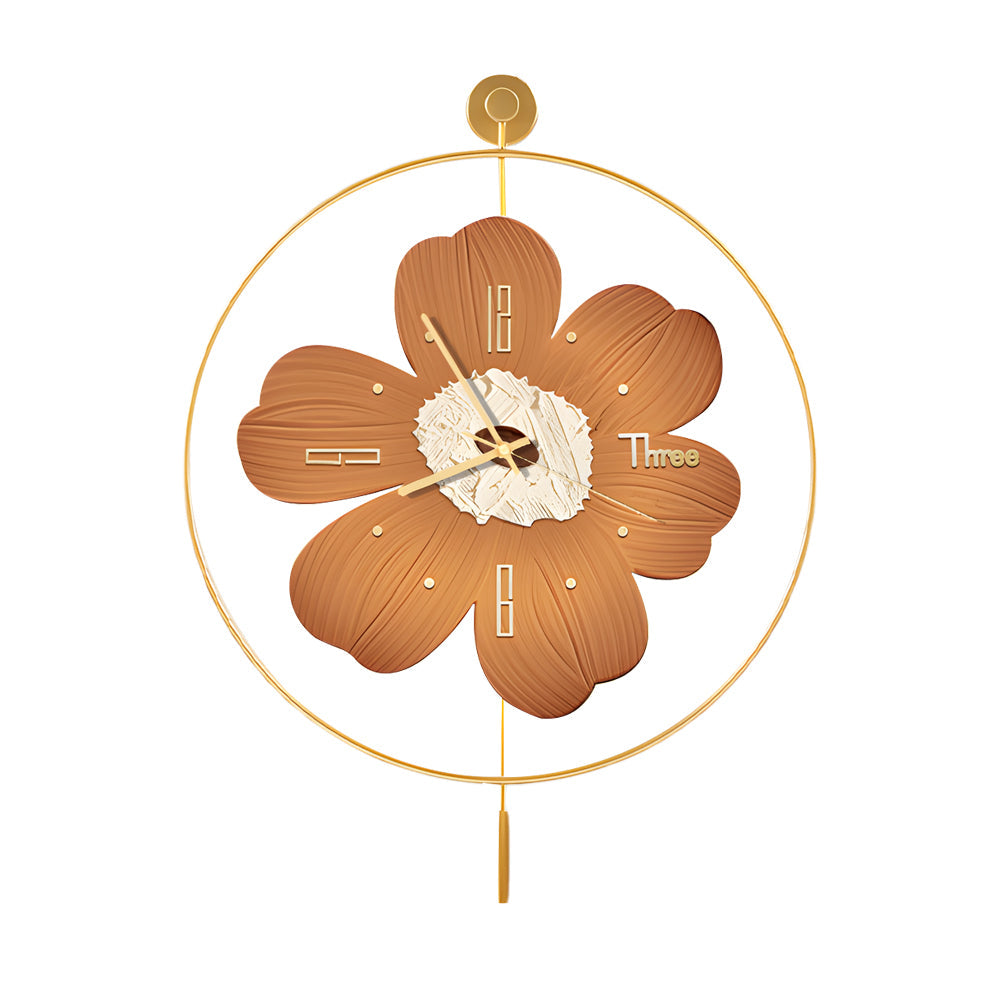 Round Metal Battery Operated LED Flower Wall Sconce