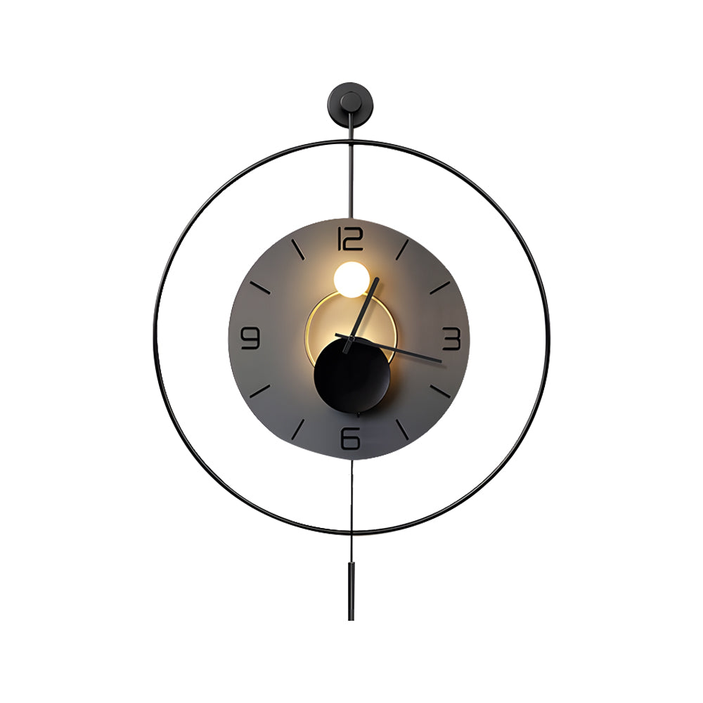 Battery Operated Round LED Hanging Metal Pendant Light