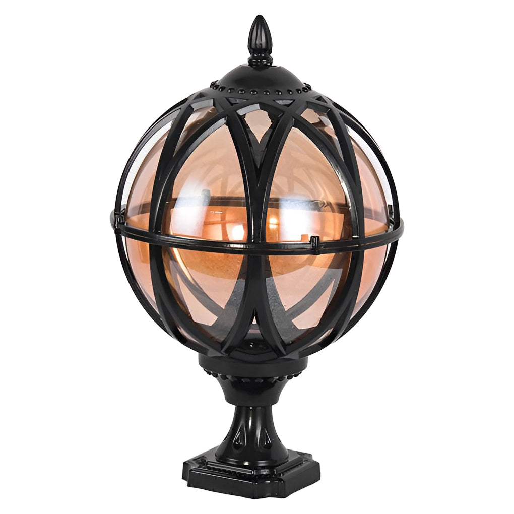 Round Glass E26 Waterproof European Post Caps Lights