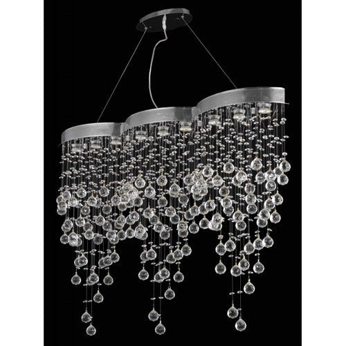 Galaxy Chrome Nine-Light Chandelier with Clear Royal