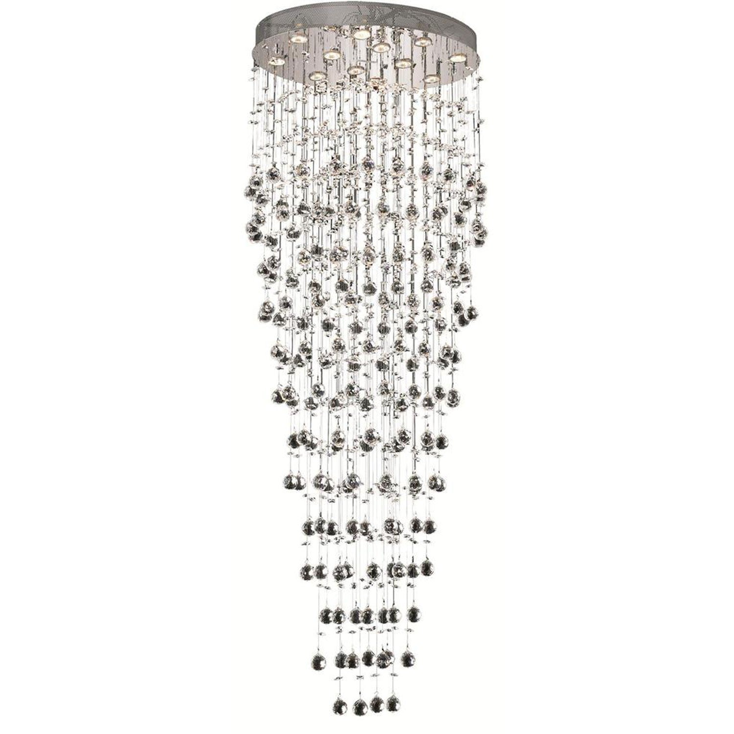 Galaxy Chrome Twelve-Light 20-Inch Semi Flush Mount Cut