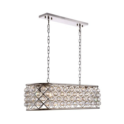 Madison Polished Nickel Six-Light Pendant with Clear