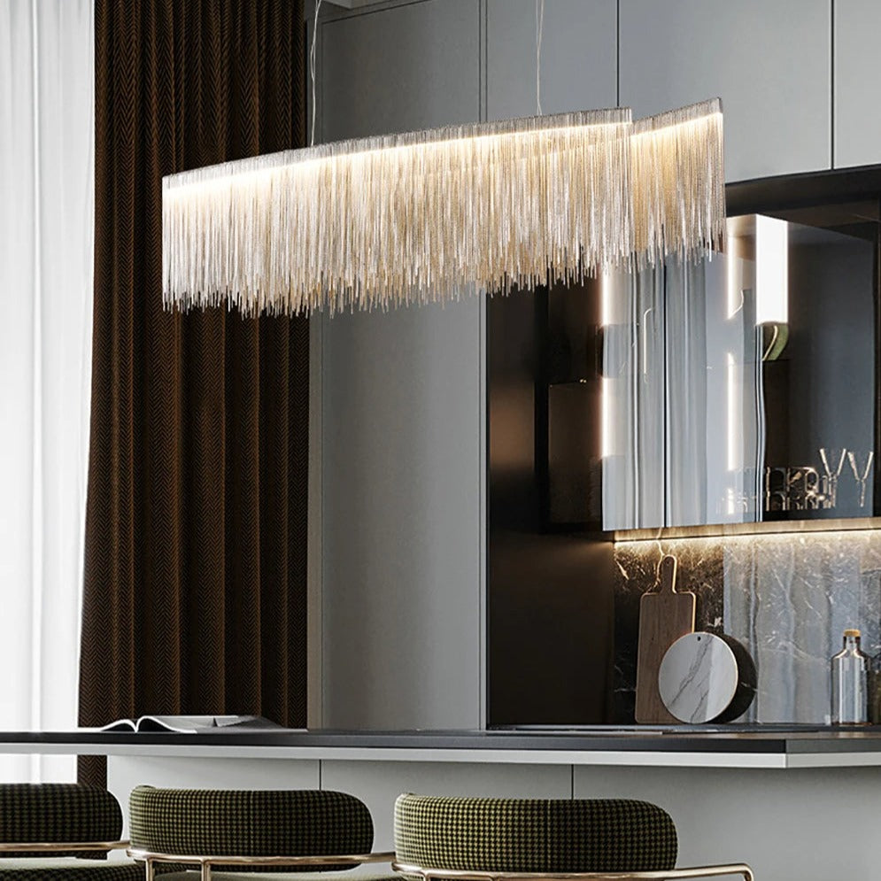 Cadena Steel Tassel Dining Room Light Chandelier