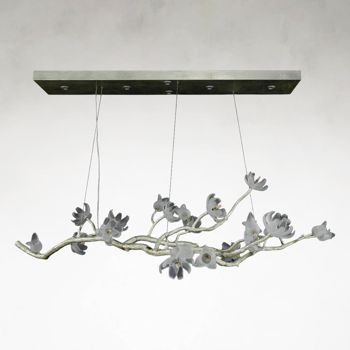 Churipo 19-Light Light Silver Leaf Ceiling Chandelier