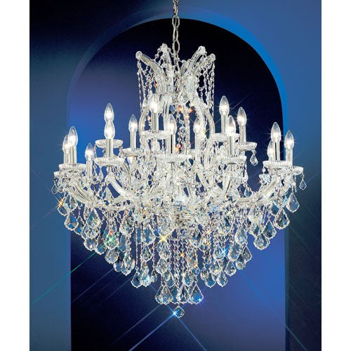 Chrome Nineteen-Light Chandelier with Crystalique