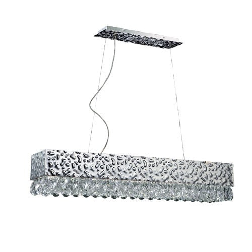 Martellato Chrome Eight-Light Pendant with Clear