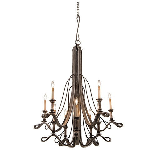 Keller Vintage Iron 10-Light Chandelier