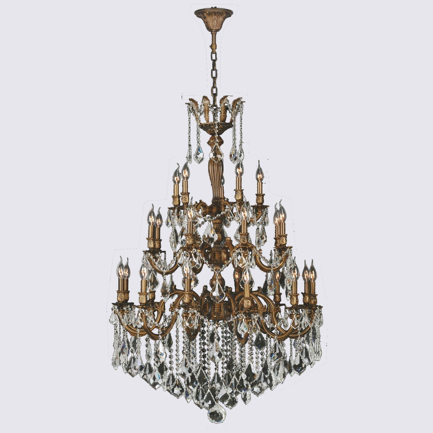 Crystal Corp Versailles French Gold Light Chandelier