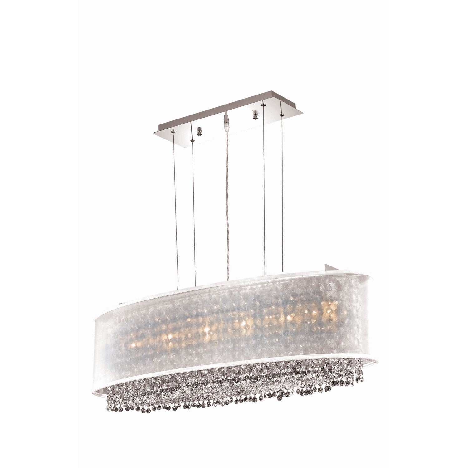 Moda Chrome Five-Light Metal Shade Pendant with Golden