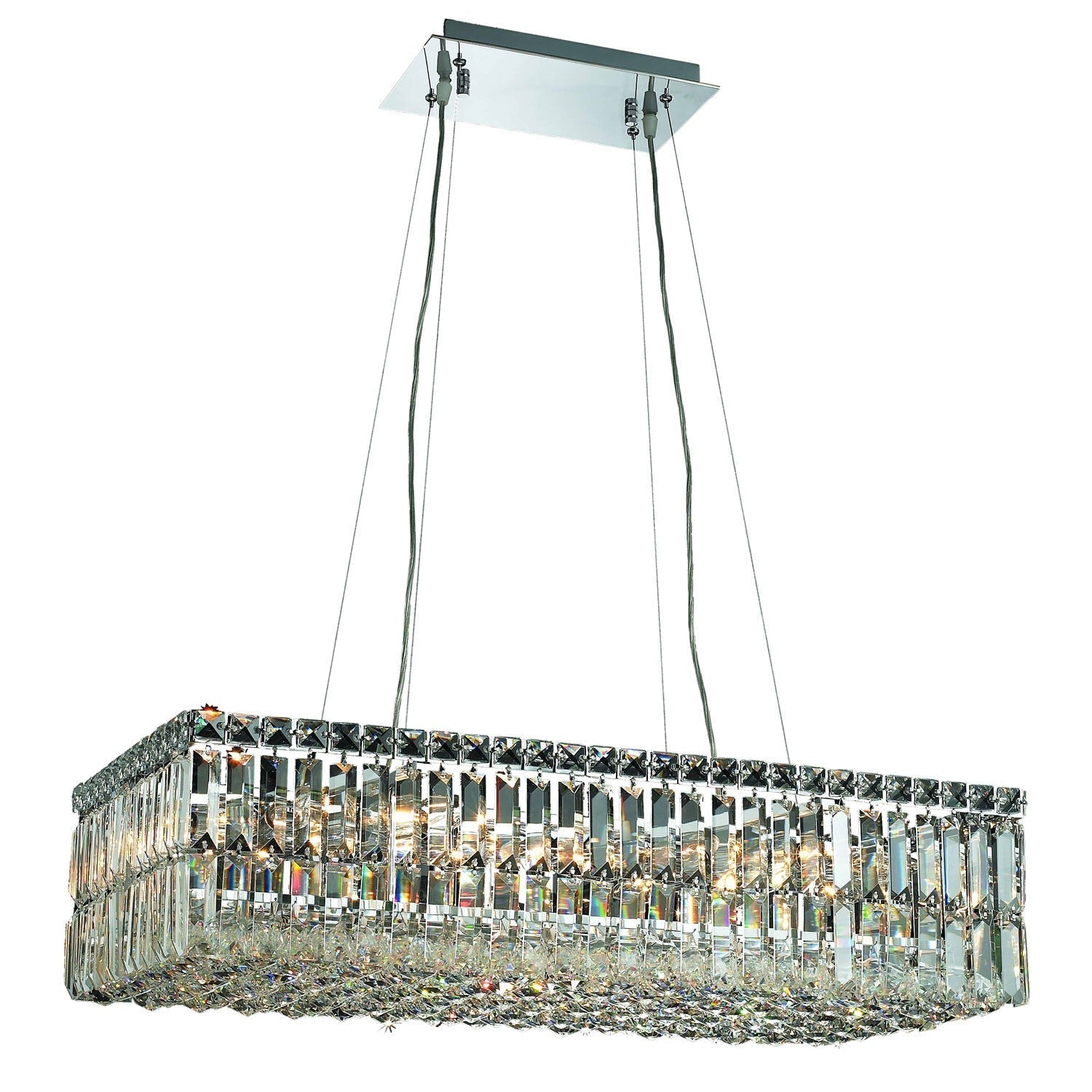 Chrome Sixteen-Light 14-Inch Pendant with Royal Cut