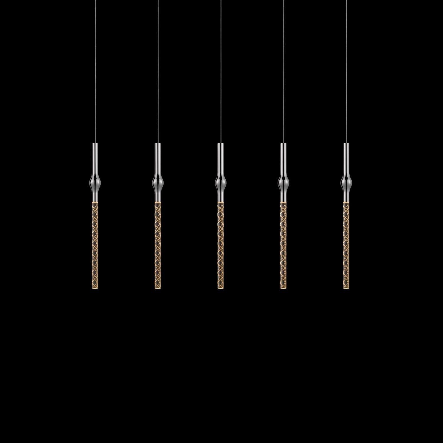 Polished Chrome Five-Light LED Pendant