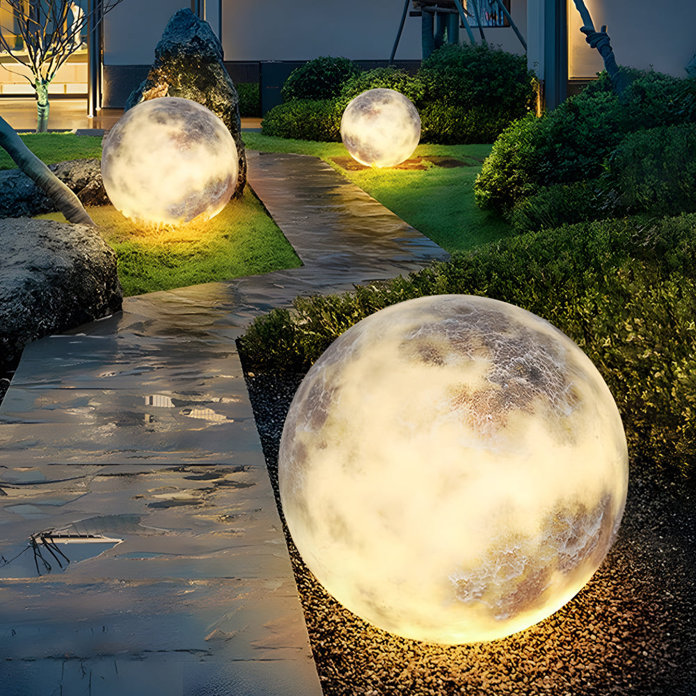 Waterproof Glass Luminous Moon Lunar Art Decor Contemporary Ground Lawn Lamp outdoor light in glass, pc, plastic | Tianguang Select