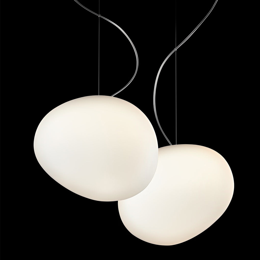 Glass Round Ball LED White Chandelier