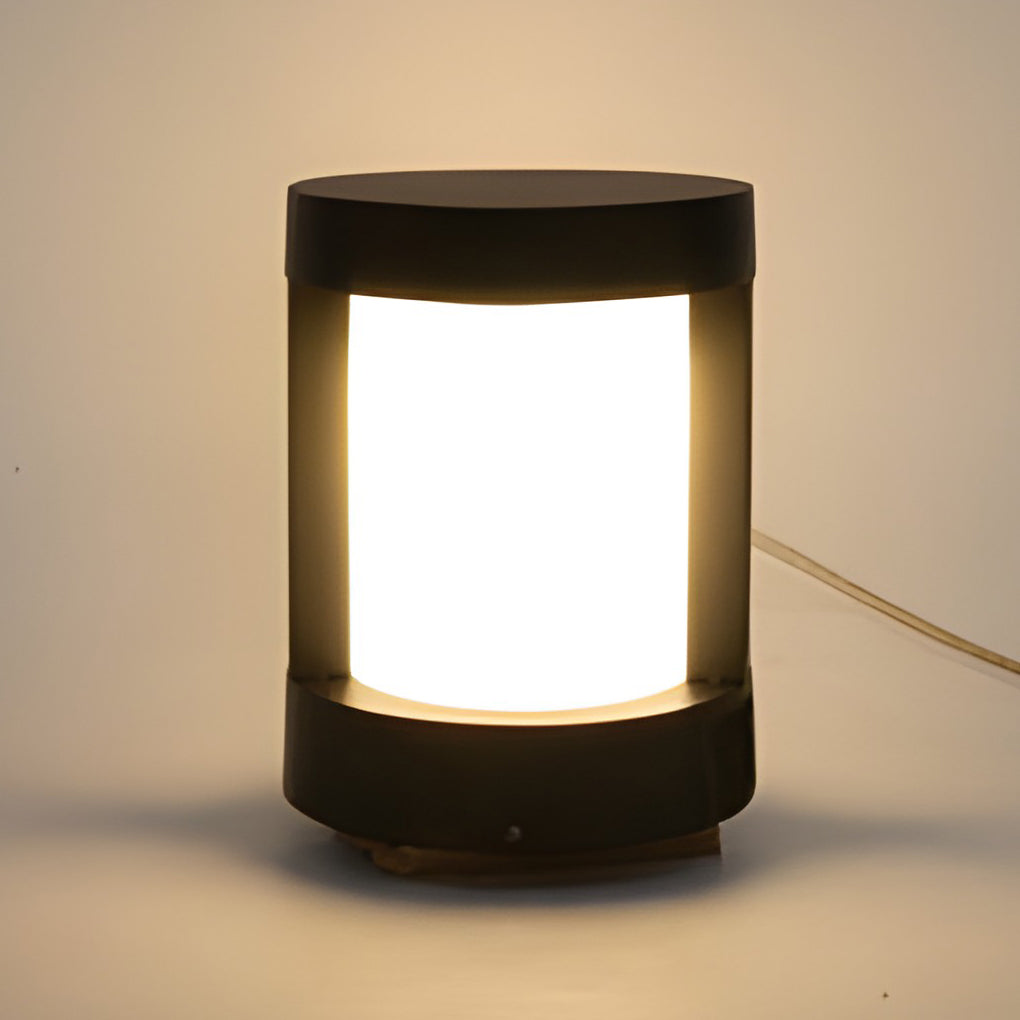Circular Waterproof LED Solar Black Contemporary Exterior Pathway Lights, outdoor light, detail angle 5, Tianguang Select