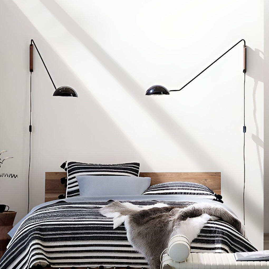 Adjustable Creative E26 Nordic Pivot Arm Wall Light, Bedroom Wall Sconce, detail 2