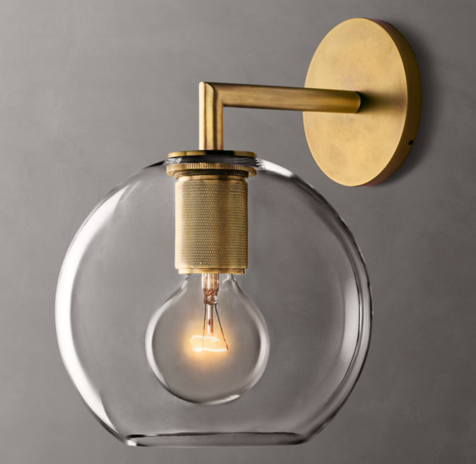 Utilitaire Globe Shade Wall Light, Bathroom Wall Sconce, detail 17
