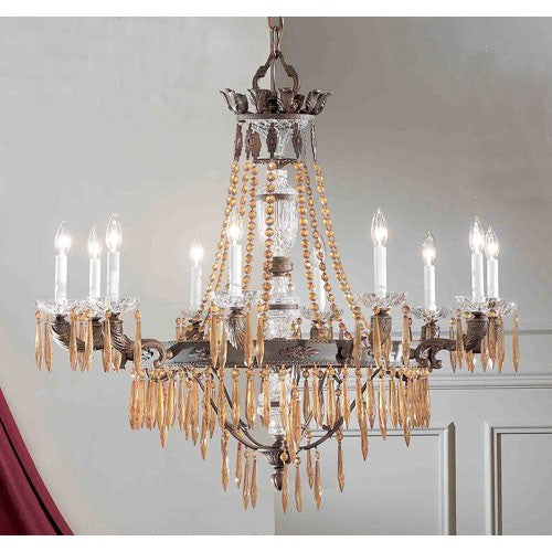Duchess Aged Bronze Ten-Light Chandelier with Italian