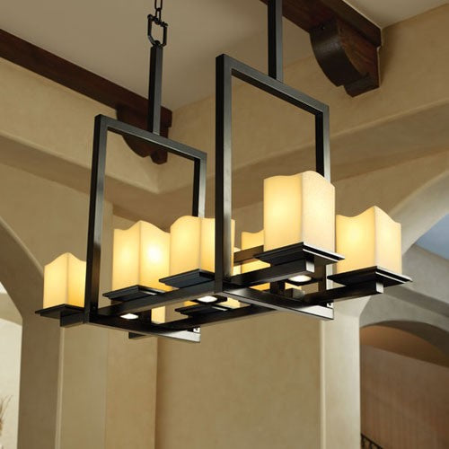 CandleAria Montana 8-Up and Three-Downlight Chandelier